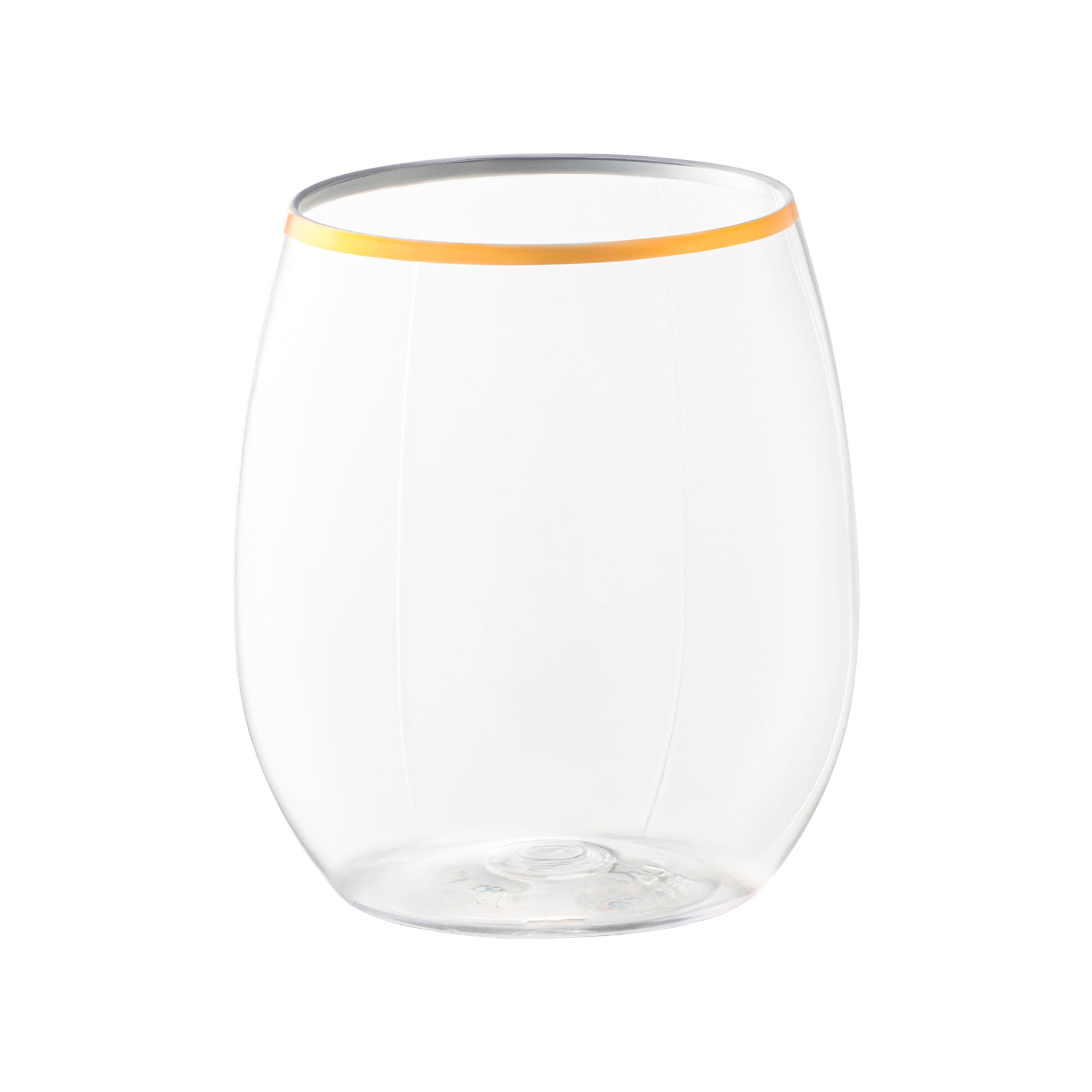 Plastic Glasses - Clear Gold Rim Wine Glasses