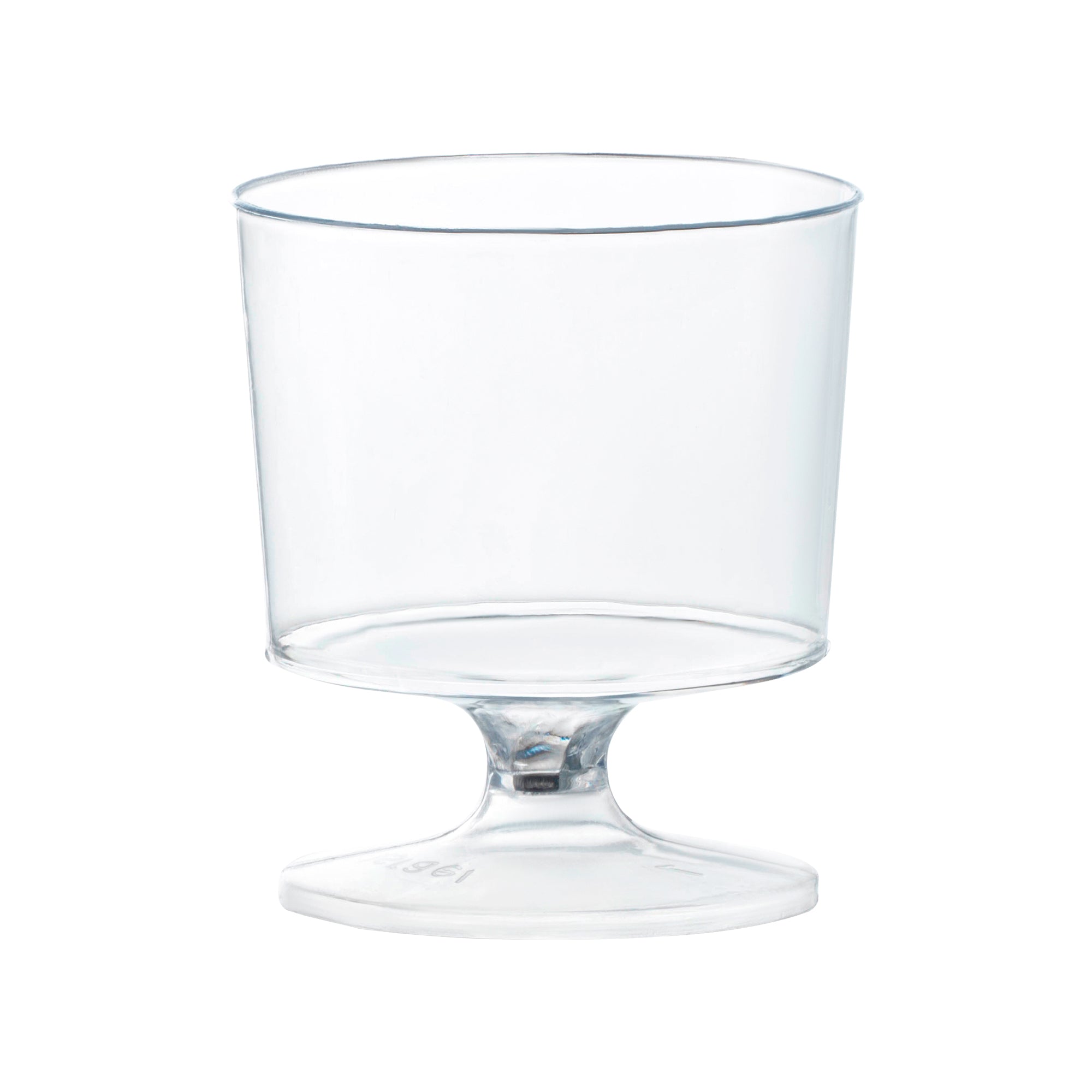 20 Glasses, 2 oz. Clear Round Plastic Disposable Mini Wine Glasses