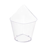 Clear teardrop disposable plastic cups, 3.75" x 2.5", 4 oz capacity, perfect for serving beverages or desserts, 288 cups per case.