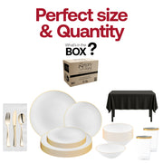 Disposable Traditions Set includes tumblers, cutlery, and plates for elegant serving and fast cleanup