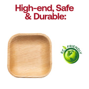 Eco-friendly square pastry plates made from palm leaf, disposable