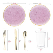 Eco-smart and BPA-free, the Clear Pink Hammered Glass Wedding Set ensures safe dining with a luxurious aesthetic