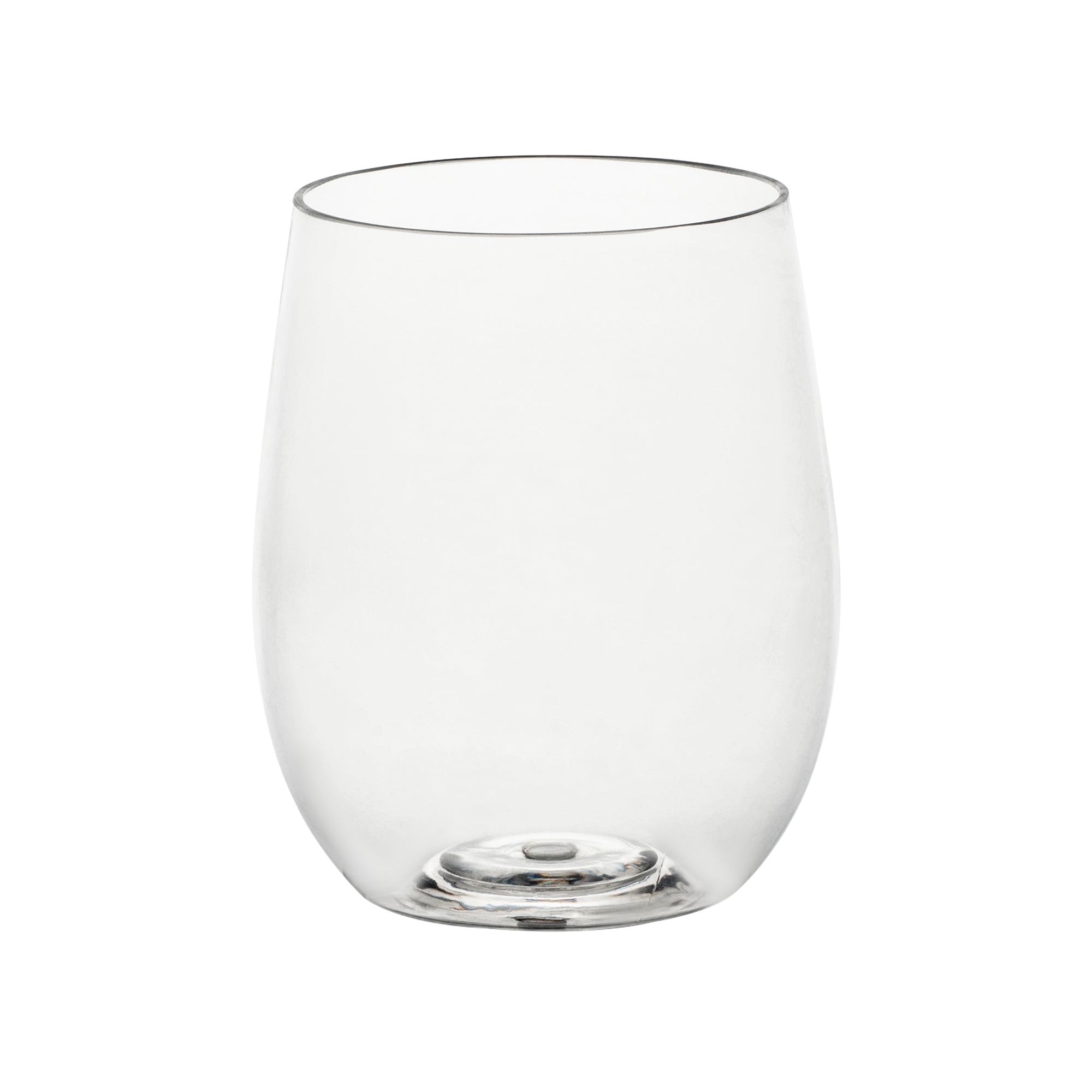 12 oz. Clear Elegant Stemless Plastic Wine Glasses 64 Glasses