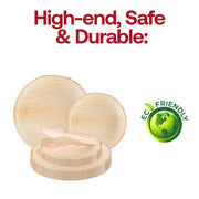 Elegant eco-friendly event setup showcasing the Round Palm Leaf Eco Friendly Wedding Set for natural sophistication