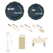 Elegant gold cutlery and champagne flutes from the Resting Grinch Face Set used during dinner.