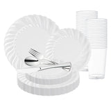 Elevate your table settings with the Clear Flair Plastic Wedding Value Set, designed for sleek and sophisticated events