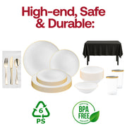 Grace your table with 10.25" dinner and 7.5" salad plates, plus 12 oz tumblers from this premium set