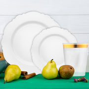 Guests savor appetizers on White Blossom Rim plates with soft floral accents.