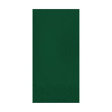 Hunter green dinner napkins made of disposable paper, 8 x 4 inches.