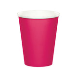 Hot Magenta Round Paper Disposable Cups (9 oz.)