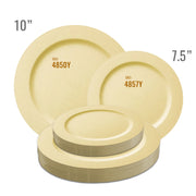 Matte Bright Yellow Round Disposable Plastic Dinnerware Value Set SKU | Smarty Had A Party