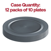 Matte Charcoal Gray Round Disposable Plastic Dinner Plates (10") Quantity | Smarty Had A Party