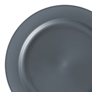 Matte Charcoal Gray Round Disposable Plastic Appetizer/Salad Plates (7.5") | Smarty Had A Party