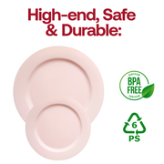 Matte Pink Round Disposable Plastic Dinner Plates (10") BPA | Smarty Had A Party