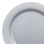 Matte Steel Gray Round Disposable Plastic Appetizer/Salad Plates (7.5") | Smarty Had A Party