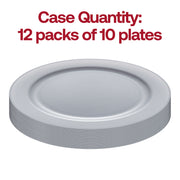 Matte Steel Gray Round Disposable Plastic Appetizer/Salad Plates (7.5") Quantity | Smarty Had A Party
