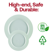 Matte Turquoise Round Disposable Plastic Appetizer/Salad Plates (7.5") BPA | Smarty Had A Party