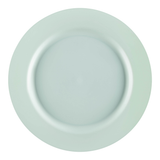 Matte turquoise round plastic appetizer plate, 7.5-inch diameter, disposable design