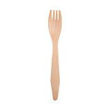 Natural birch eco-friendly disposable dinner forks, 6.5 inches, pack of 600 – Sturdy and compostable wooden forks, perfect for sustainable dining.