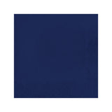 Navy blue paper beverage napkin unfolded to 10 x 10 inches, part of a 600-count pack for parties or events