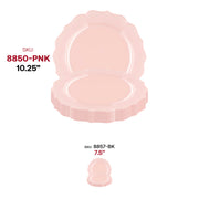 Pearl Pink Round Lotus Plastic Dinner Plates (10.25") SKU | Smarty Had A Party