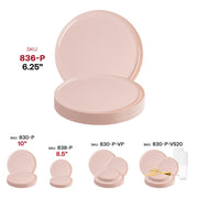 Pink Flat Round Disposable Plastic Pastry Plates (6.25") SKU | Smarty Had A Party