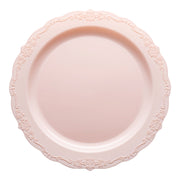 Pink Vintage Round Disposable Plastic Dinner Plates (10") Secondary | Smarty Had A Party