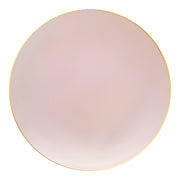 Pink with Gold Organic Round Disposable Plastic Dinner Plates (10.25") Secondary | Smarty Had A Party