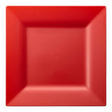 Red square plastic dinner plates, 9.5-inch size, pack of 120