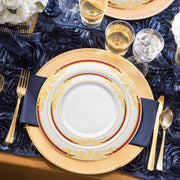 SKU 640BGVS20 showing labeled dinner plates, appetizer plates, forks, knives, spoons, and cups from the set