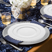 SKU 8870-WHSVS20 shown with labeled silver-rimmed pearl plates and matching cutlery from the full wedding collection