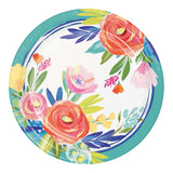Fragrant Florals Round Disposable Paper Dinner Plates (9")