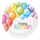 Balloon Bash Round Disposable Paper Dinner Plates (9")