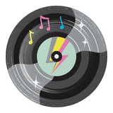 Assorted Birthday Beats Round Disposable Paper Dessert Plates (7")