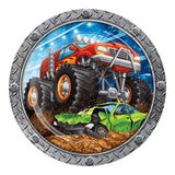 Monster Truck Rally Round Disposable Paper Dinner Plates (9")