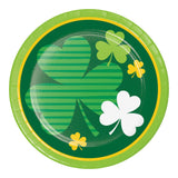 Irish Wishes Shamrocks Round Disposable Paper Dessert Plates (7")