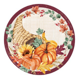 Fall Feast Round Disposable Paper Dinner Plates (9")