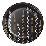 Golden Wishes Round Disposable Paper Dessert Plates (7")