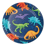 Dino Dig Round Disposable Paper Dessert Plates (7")
