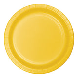 Schoolbus Yellow Round Disposable Paper Dinner Plates (9")