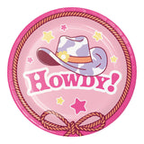 Boots and Bows Round Disposable Paper Dessert Plates (7")