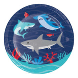 Shark Party Round Disposable Paper Dessert Plates (7")