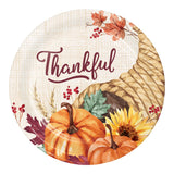Fall Feast Round Disposable Paper Dessert Plates (7")