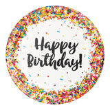Sprinkles Round Disposable Paper Dinner Plates (9")