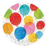 Confetti Balloons Round Disposable Paper Dinner Plates (9")