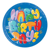 Bubbly Birthday Round Disposable Paper Dinner Plates (9")