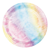 Tie Dye Party Round Disposable Paper Dessert Plates (7")