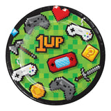 Gaming Party Round Disposable Paper Dessert Plates (7")