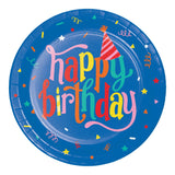 Hats Off Birthday Round Disposable Paper Dinner Plates (9")