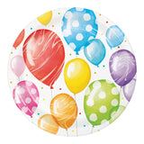 Balloon Bash Round Disposable Paper Dessert Plates (7")